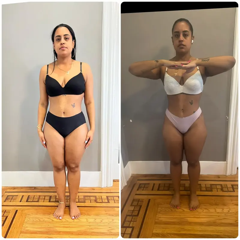 Transformacion de alumna - antes y despues frontal